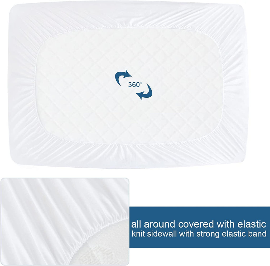 SPRINGSPIRIT 100% Queen Size Mattress Protector Waterproof Hypoallergenic Terry Mattress Cover, Ultra Soft and Breathable Queen Mattress Protector Noiseless, 18'' Depth Pocket (60 x 80inch)