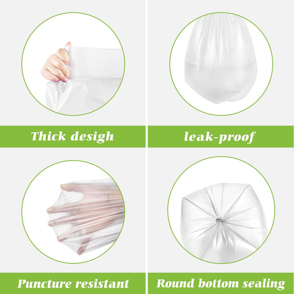 30 Liter 200 Counts Strong Unscented Medium Trash Bags,Fit 8 Gallon Garbage Bags by Teivio, 30L Thick Bathroom Can Bin Liners,Plastic Bags for Home Office Kitchen, Fit 7,8,9,10 Gal Wastebasket, Clear