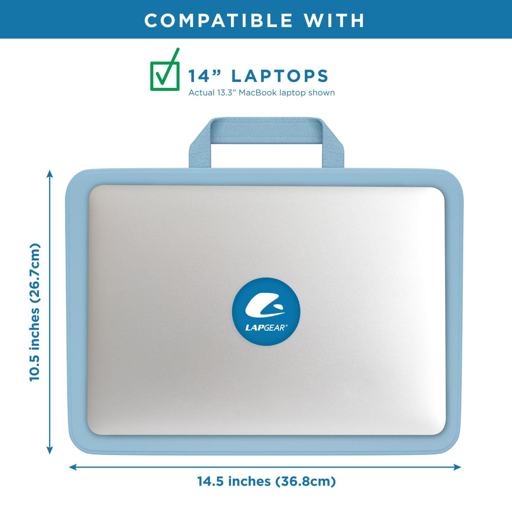 LapGear Compact Lap Desk - Alaskan Blue - Fits Up to 13.3 Inch Laptops - Style No. 43103