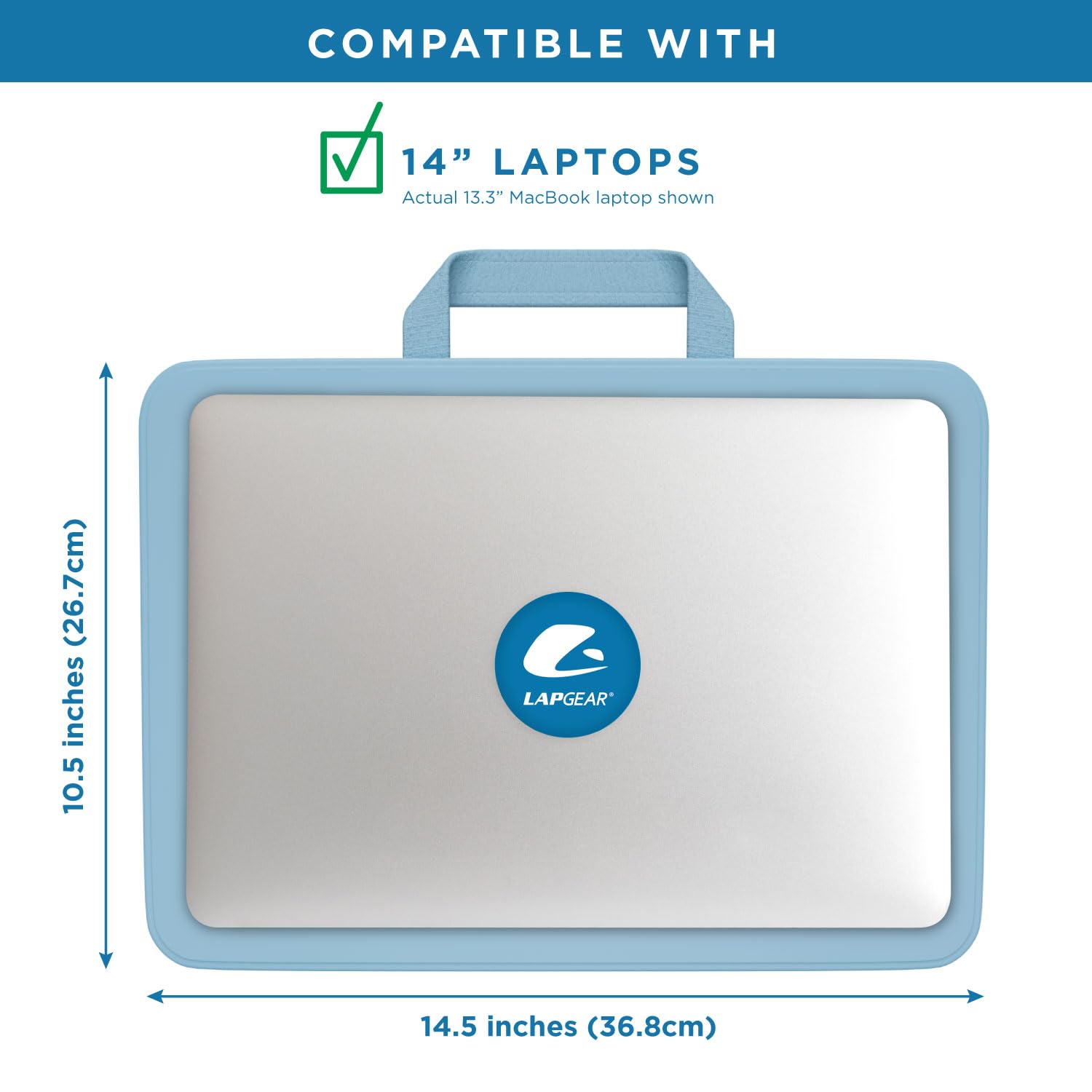 LapGear Compact Lap Desk - Alaskan Blue - Fits Up to 13.3 Inch Laptops - Style No. 43103