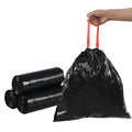 Quickquick 6 Gallon Plastic Drawstring Trash Bags, Black Garbage Bag, 110 Counts