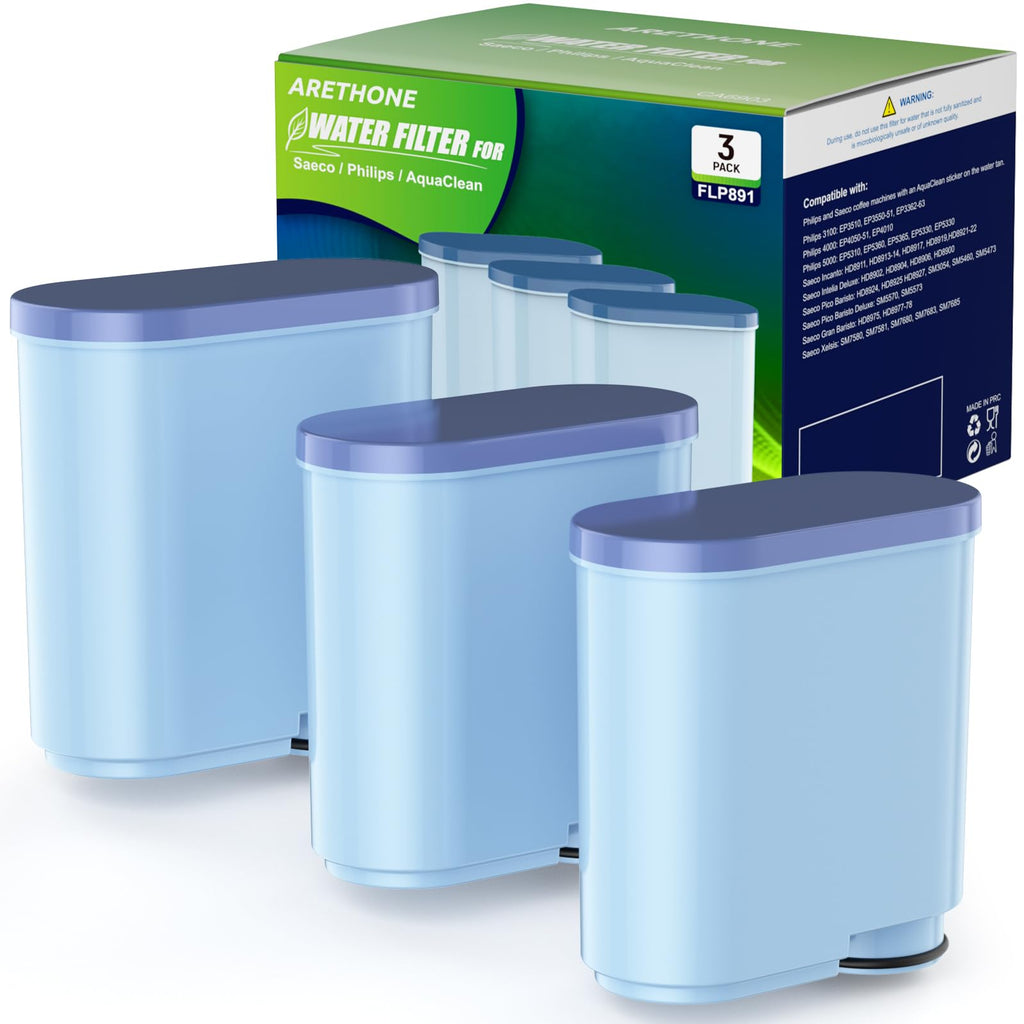ARETHONE Water Filter for Philips AquaClean: Coffee Filter Replacement Compatible with Philips Aqua Clean Saeco Coffee Espresso Machine CA6903, Reduces Impurities up to 5000 Cups (3 Pack)