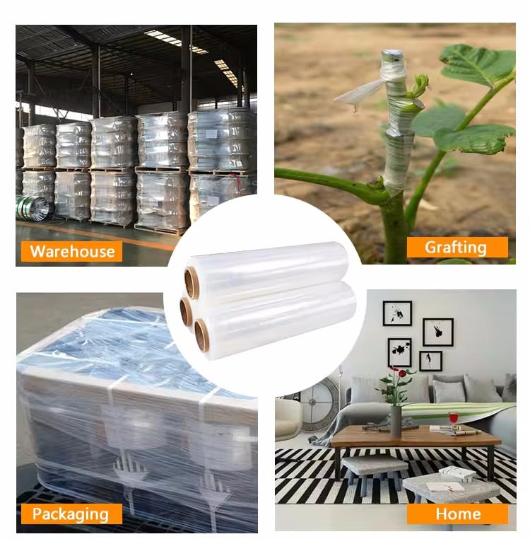 Stretch Wrap Film Heavy Duty 11.8 inch Wide 500ft Shrink Wrap Roll Self Adhering Packing Supplies for Moving, Packing and Pallet Furniture
