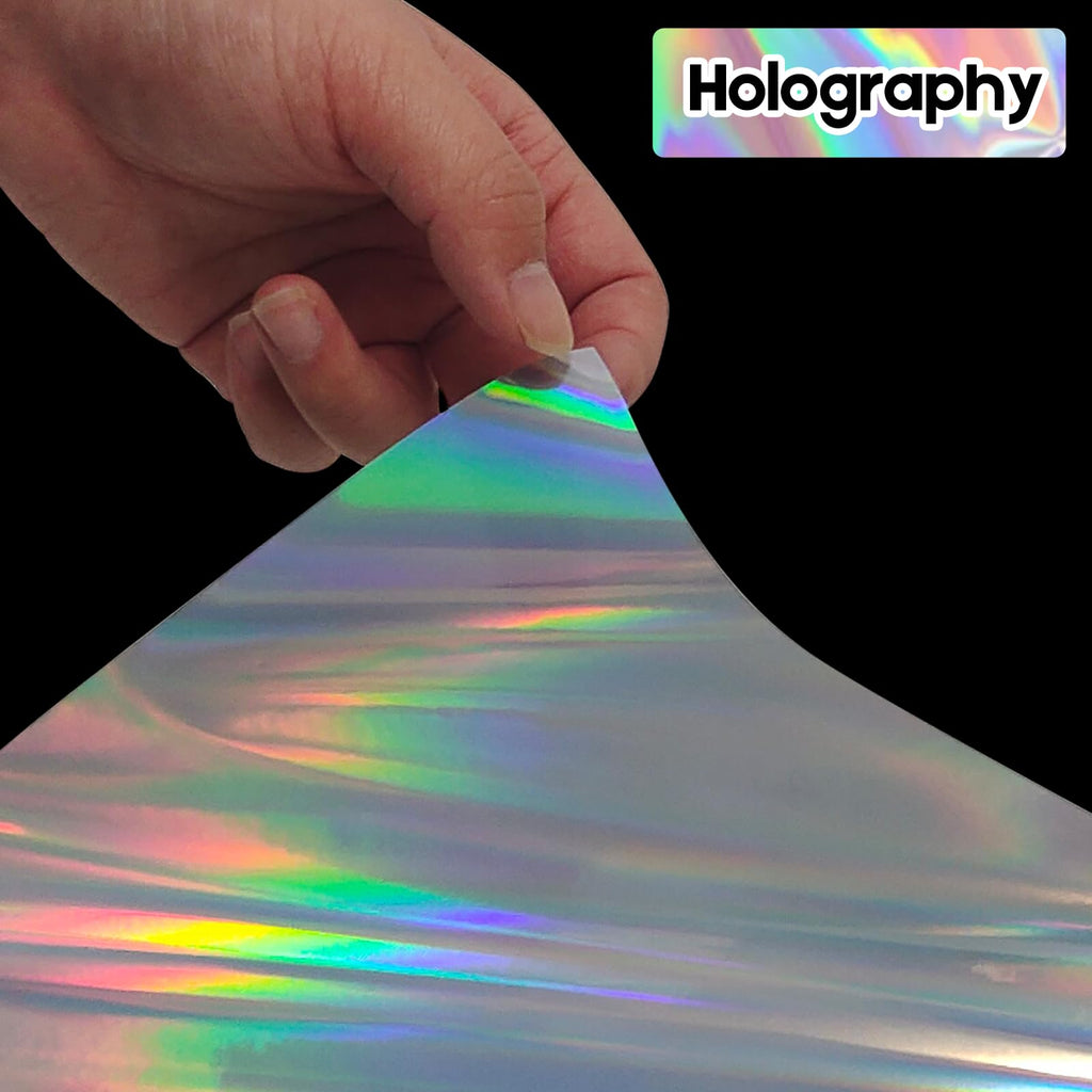 Holographic Printable Vinyl Sticker Paper for Inkjet Printer - 30 Sheets - 8.5" x 11" - Waterproof Labels Paper, Dries Quickly,Vivid Colors,Tear Resistant,DIY Sticker Paper for Drawing