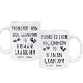 Promoted from Dog Grandparents to Human Grandparents 2026 Coffee Mug, Pregnancy Announcement, New Grandpa and Grandma Gift, Baby Announcement Coffee Mugs