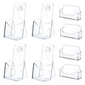 MYLEUS 4Pcs Acrylic Brochure Holder with 4 Business Card Holder, Office Tabletop Wall Mount Organizer, Brochure Display Stand, Trifold Holder Stand, Menu,Booklet, Literature, Display for Countertop