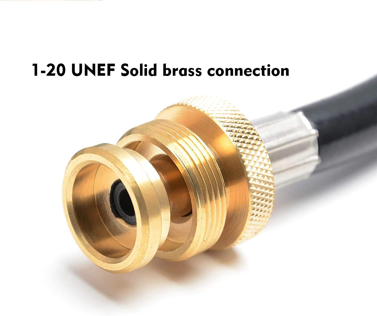 Propane Hose Adapter, Connects 1lb BBQ to 20lb Gas Tanks, for Portable Grill, Buddy Heater, Tabletop Stove, Griddle - QCC1 Connector
