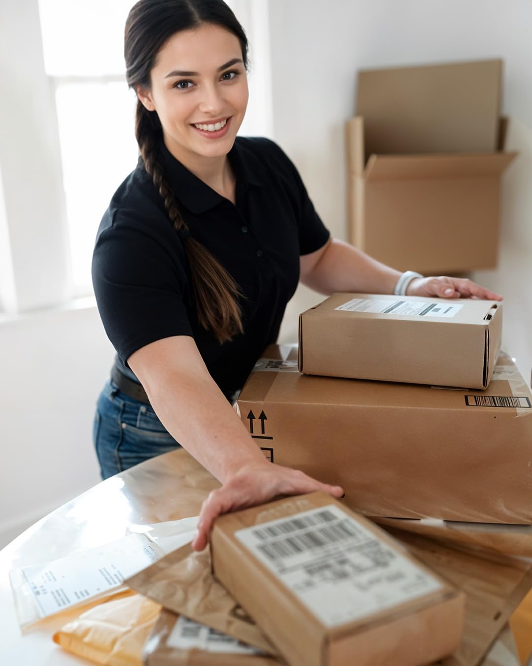 4x6 Thermal Shipping Labels for Thermal Printers - 500 Thermal Labels, Commercial Grade, Compatible with Multiple Shipping Label Printer, Ideal for E - Commerce & Logistics Business, White