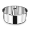 10-Inch Angle Food Cake Pan, HaSteeL Stainless Steel Tube Cake Pan, Pound Cake Mold for Pound Chiffon Cake, One-Piece & Hollow Design, Non-Toxic & Healthy, Mirror Finish, Dishwasher Safe