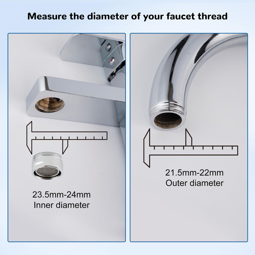 Hibbent 2 Pack Faucet to Dishwasher Adapter, Quick-Connect Dishwasher Snap-On Connection, with Swivel Ball Joint and Faucet Aerator, Male 15/16 Inch and Female 55/64 Inch, Chrome