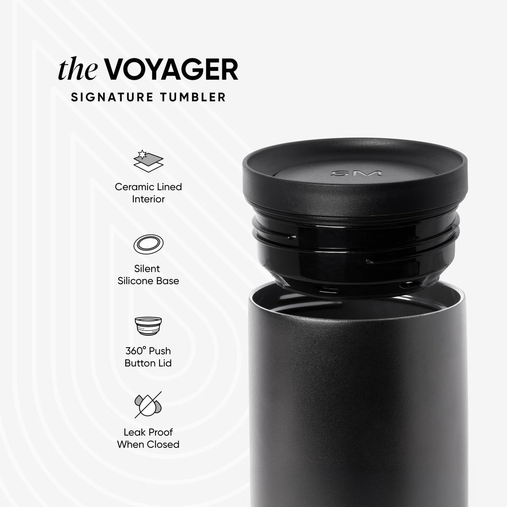 Simple Modern Travel Coffee Mug Tumbler with 360° Lid | Ceramic-Lined Insulated Stainless Steel Cold Brew Iced Coffee Cup | Gifts for Women Men Her Him | Voyager Signature | 16oz | Cream Terrazzo