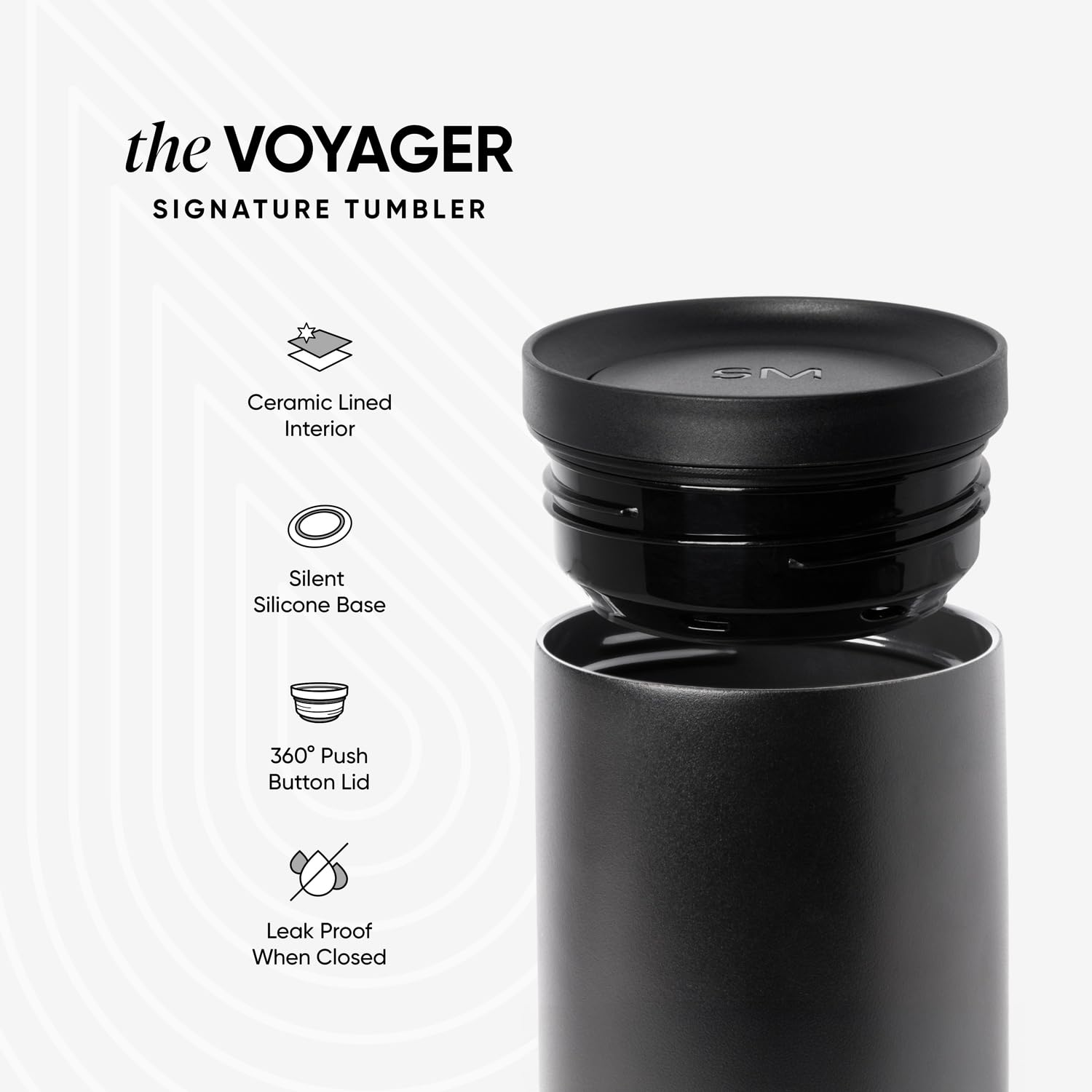 Simple Modern Travel Coffee Mug Tumbler with 360° Lid | Ceramic-Lined Insulated Stainless Steel Cold Brew Iced Coffee Cup | Gifts for Women Men Her Him | Voyager Signature | 16oz | Cream Terrazzo