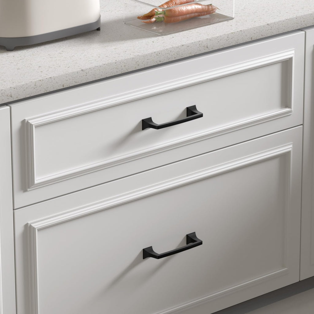 goldenwarm Black Cabinet Handles 3 inch Drawer Pulls,10 Pack - Kitchen Cabinet Hardware Black Drawer Pulls Cupboard Door Handles Black Drawer Handles Solid Kitchen Cabinet Hardware
