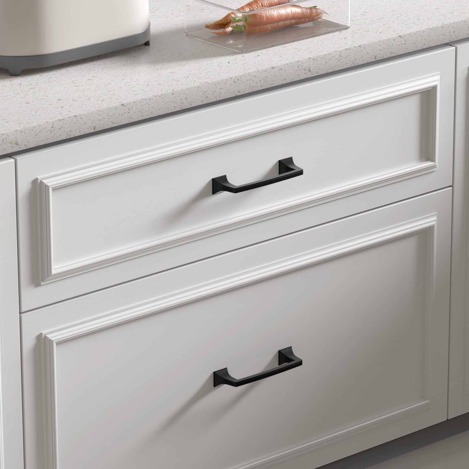 goldenwarm Black Cabinet Handles 3 inch Drawer Pulls,10 Pack - Kitchen Cabinet Hardware Black Drawer Pulls Cupboard Door Handles Black Drawer Handles Solid Kitchen Cabinet Hardware