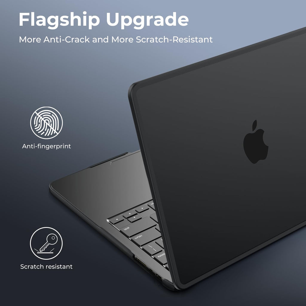 BlueSwan Compatible with MacBook Pro 13 inch Case 2024-2017 A2338 M2/M1 A2289 A2251 A2159 A1989 A1706 A1708, Anti-Cracking and Anti-Fingerprint Hard Shell Case, Frosted Black