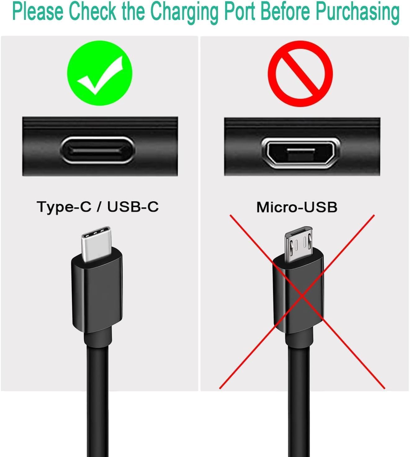 USB C Charger Fire 7 Tablet Cable for Fire 7, HD 10, HD 8 (2019, 2020, 2021, 2022 Release, 9th, 10th, 11th, 12th Generation) Kids Pro Plus Gen Tablet Charging Cord Adapter Replacement (5ft)