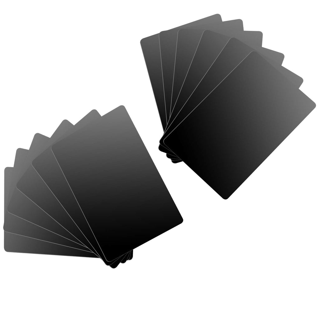 ZOENHOU 100 PCS Metal Business Card 3.4 x 2.1 Inch, 18mil Thickness Black Blank Aluminum Cards for DIY, Gift, VIP, Laser Engraving