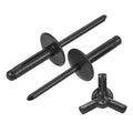 uxcell 100Pcs 3/16"x3/4" Aluminum Large Head Tri Grip Rivets, Large Flange Tri Grip Rivets for DIY, Sheet Metal, Automotive Repairs, Furniture, Marine Boat (Black)