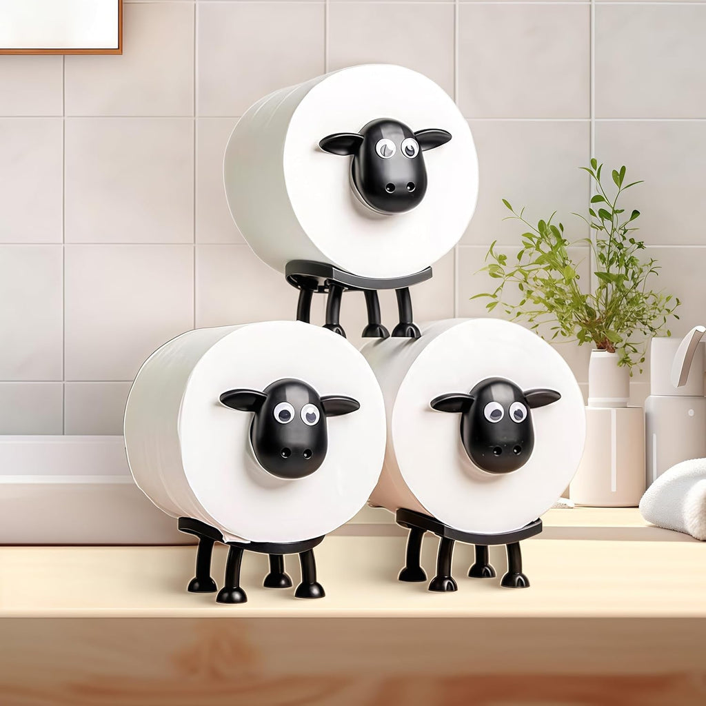 Sheep Toilet Paper Roll Holder, Funny Toilet Paper Holder Free Standing Bathroom Set,3D Printed Black Sheep Loo Roll Holder,Fun Housewarming Gift & Bathroom Decor