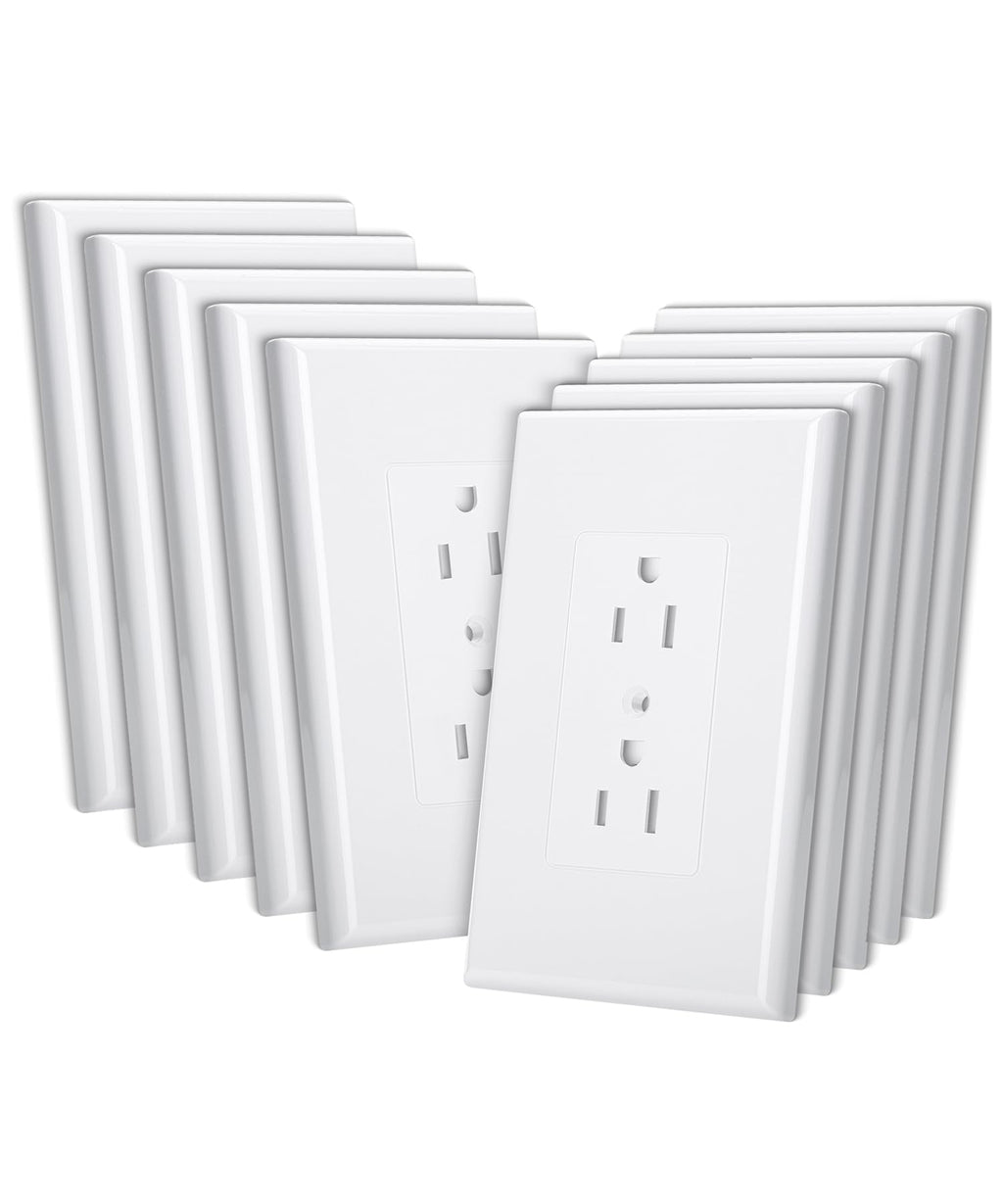 Bates Choice Duplex Wall Plate, 10 Pack, White, 3.18 inches (W) x 4.98 inches (H), Wall Plates, Wall Outlet Cover