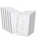 Bates Choice Duplex Wall Plate, 10 Pack, White, 3.18 inches (W) x 4.98 inches (H), Wall Plates, Wall Outlet Cover