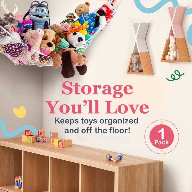 Lilly's Love Stuffed Animal Storage Net Hammock Large STUFFIE Party Hammock | Organize the Chaos