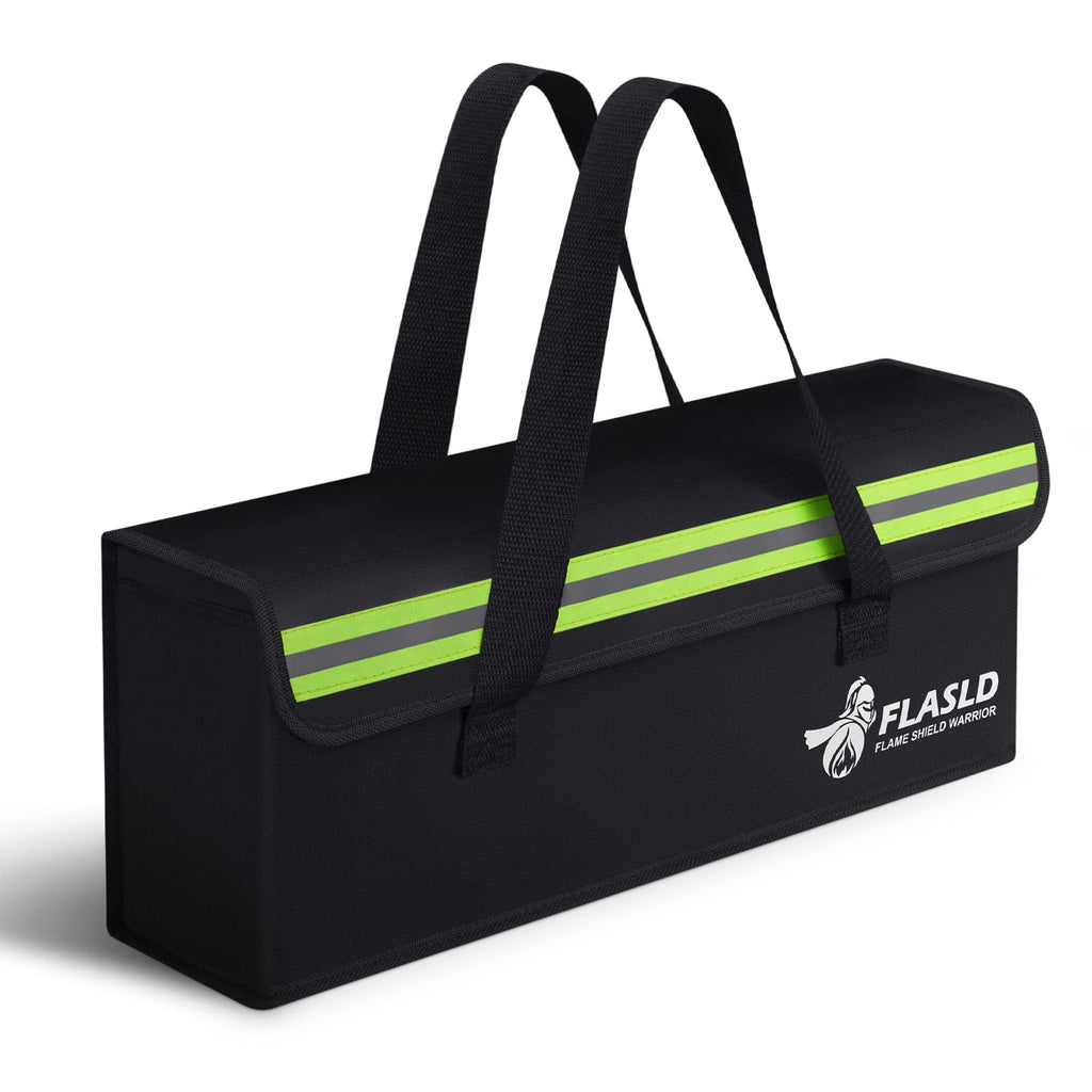 FLASLD E-Bike Battery Bag Fireproof Safe Charging Bag Explosionproof Lipo Battery Bag Large Capatity for Storage Charging (16 x 4.3 x 5in)