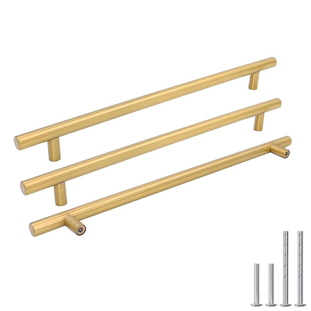 goldenwarm 5 Pack Gold Kitchen Cabinet Pulls 10 inch Gold Drawer Pulls Kitchen Cabinet Hardware Drawer Handles Cupboard Door Handles Drawer Pulls Hardware Brushed Brass Cabinet Pulls