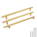 goldenwarm 5 Pack Gold Kitchen Cabinet Pulls 10 inch Gold Drawer Pulls Kitchen Cabinet Hardware Drawer Handles Cupboard Door Handles Drawer Pulls Hardware Brushed Brass Cabinet Pulls