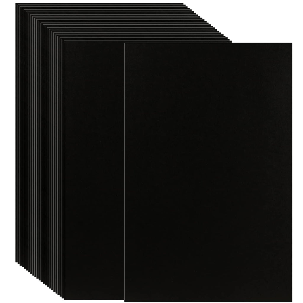 SHEUTSAN 100 Sheets 11 x 17 Inches Black Colored Cardstock, 80lb 80 lbs Cover Sheets, Thickened Card Stock Black Smooth Card for DIY Cards Making, Scrapbooking