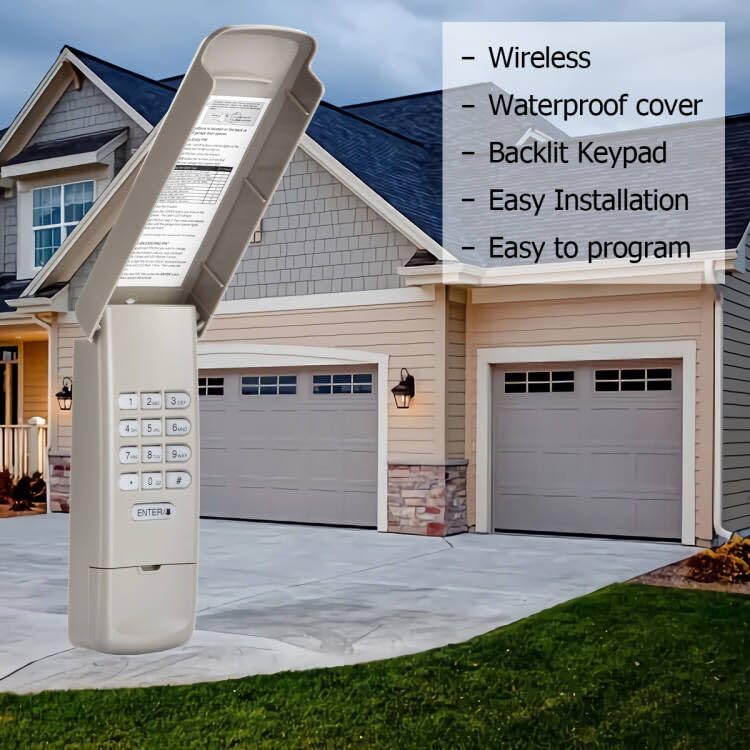 Garage Door Opener Keypad Compatible with LiftMaster 877MAX for Chamberlain LiftMaster Craftsman Garage Door Openers Since 1993，Keyless Entry, Security +2.0 Garage Keypad, 315/390 MHz