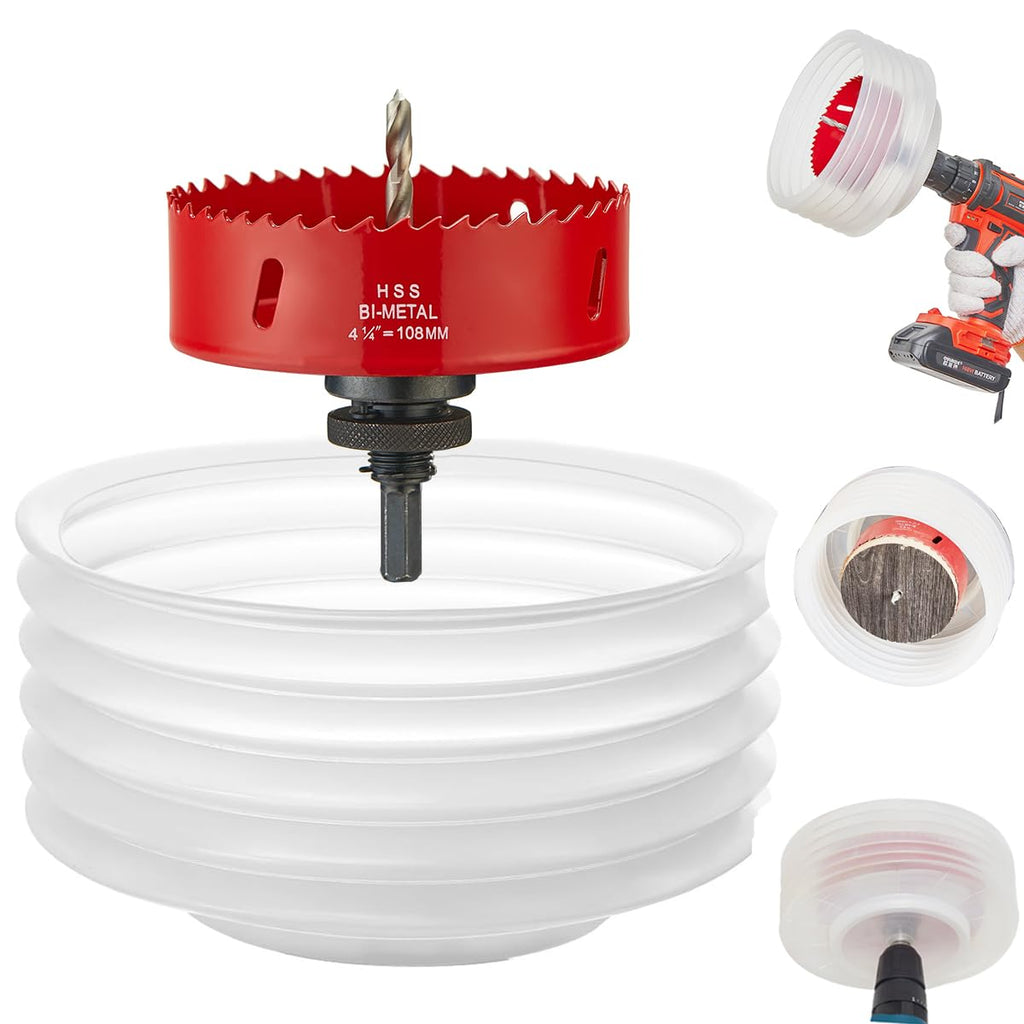 4-1/4 Inch Hole Saw for Recessed Lighting with Dust Bowl | Bi-Metal Hole Saw for Wood, Metal, and Drywall Cutting