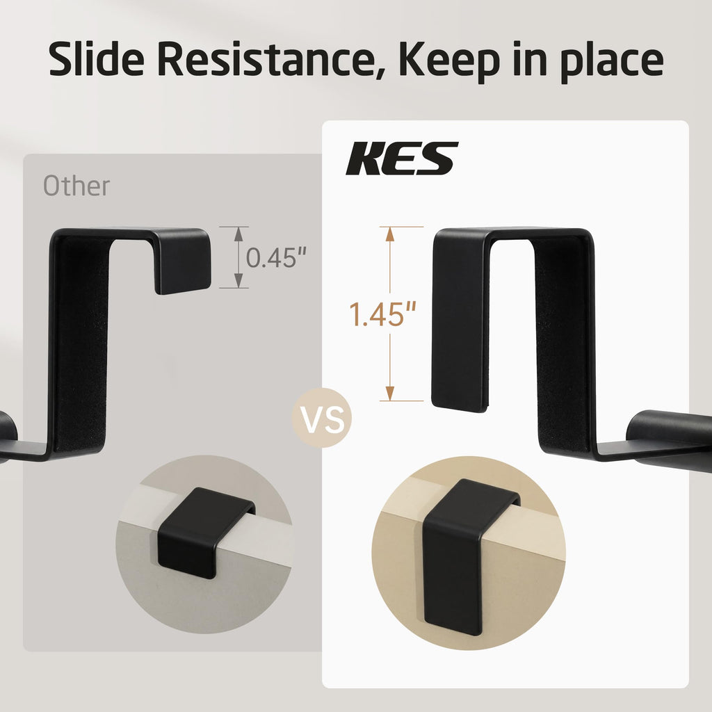 KES Over The Door Towel Rack, Over Cabinet Door Towel Bar Hand Towel Holder Kitchen Dish Towel Holder, Matte Black 2 Pack, KTH500S26-BK-P2