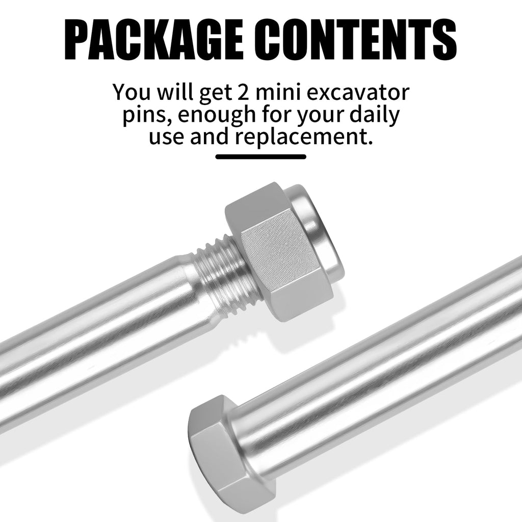 Mini Excavator Pins 0.98in/25mm,Replaceable Small Digger Attachments Link pin, Mini Excavator Auger Pin for Backhoe Accessories