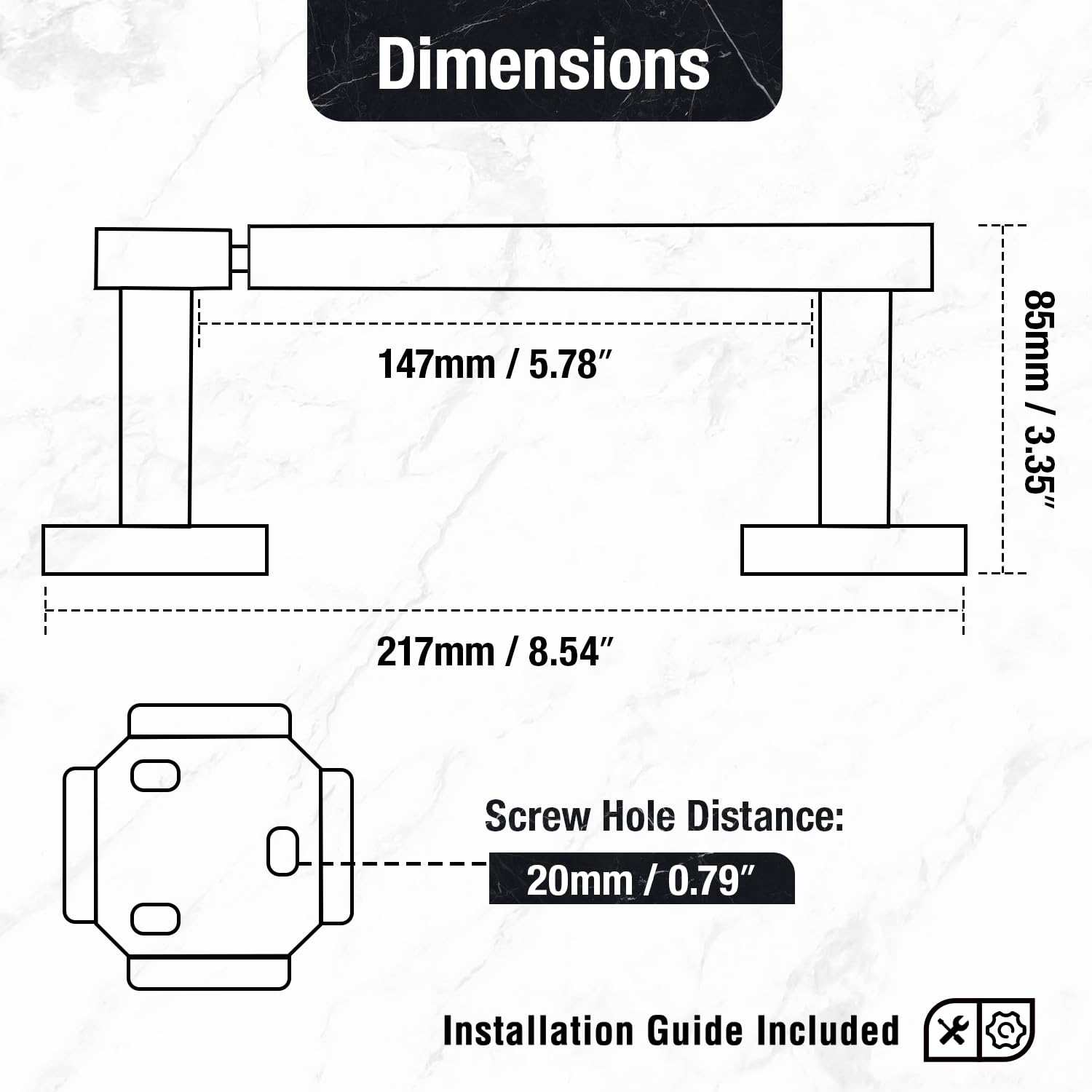 HITSLAM Brushed Nickel Toilet Paper Holder, SUS304 Stainless Steel Toilet Paper Roll Holder Wall Mounted, Double Post Pivoting Square Bathroom Tissue Holder Use for Washroom Kitchen