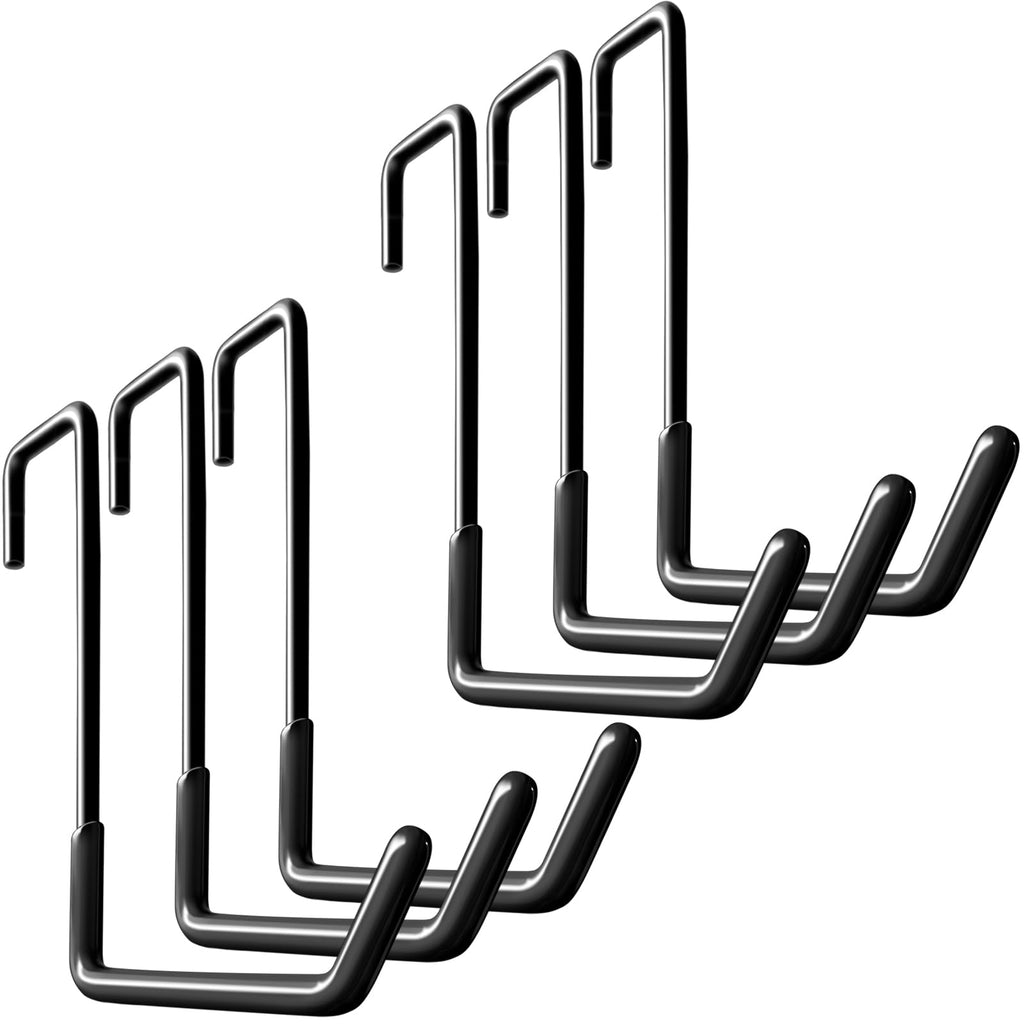 Rafter Hanger Large S Garage Hooks Bike Storage System Holder Organizer, with Non Slip Coating, for Organizing Hanging Basket, Ladders,Bicycle Wheel,Ropes and Bulk Items (6Pack, Black)