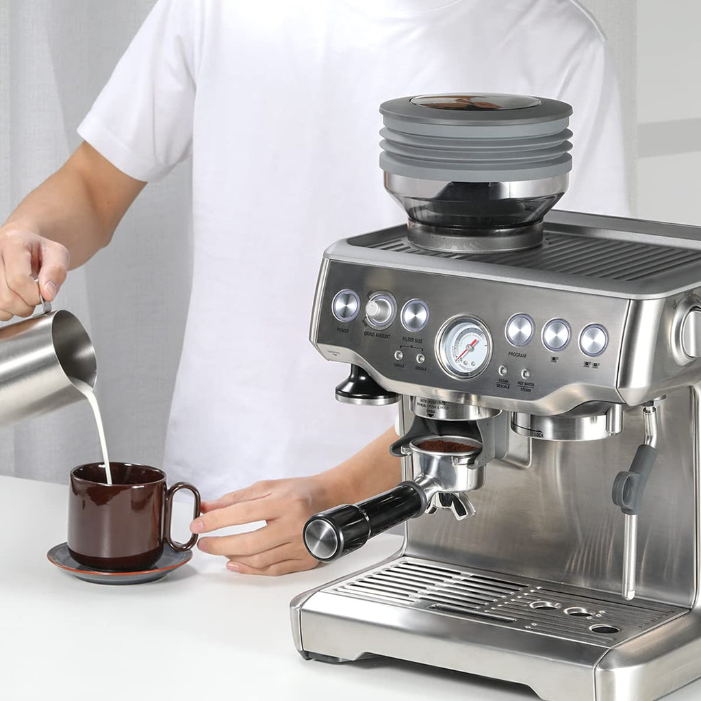AIEVE Silicone Bellow Compatible for Breville Barista Express, Single Dose Hopper for Breville Espresso Machine,Gray