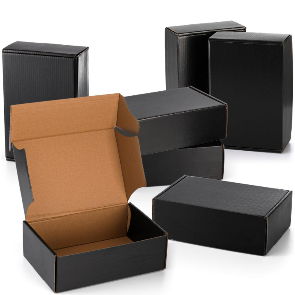 Dicunoy 30 Pack Shipping Boxes 9 x 6 x 3 Inches, Small Cardboard Box Black, Triple Wall Corrugated Cardboard Box for Mailing Packing Literature Mailer, Packaging Boxes for Gift, Small Business