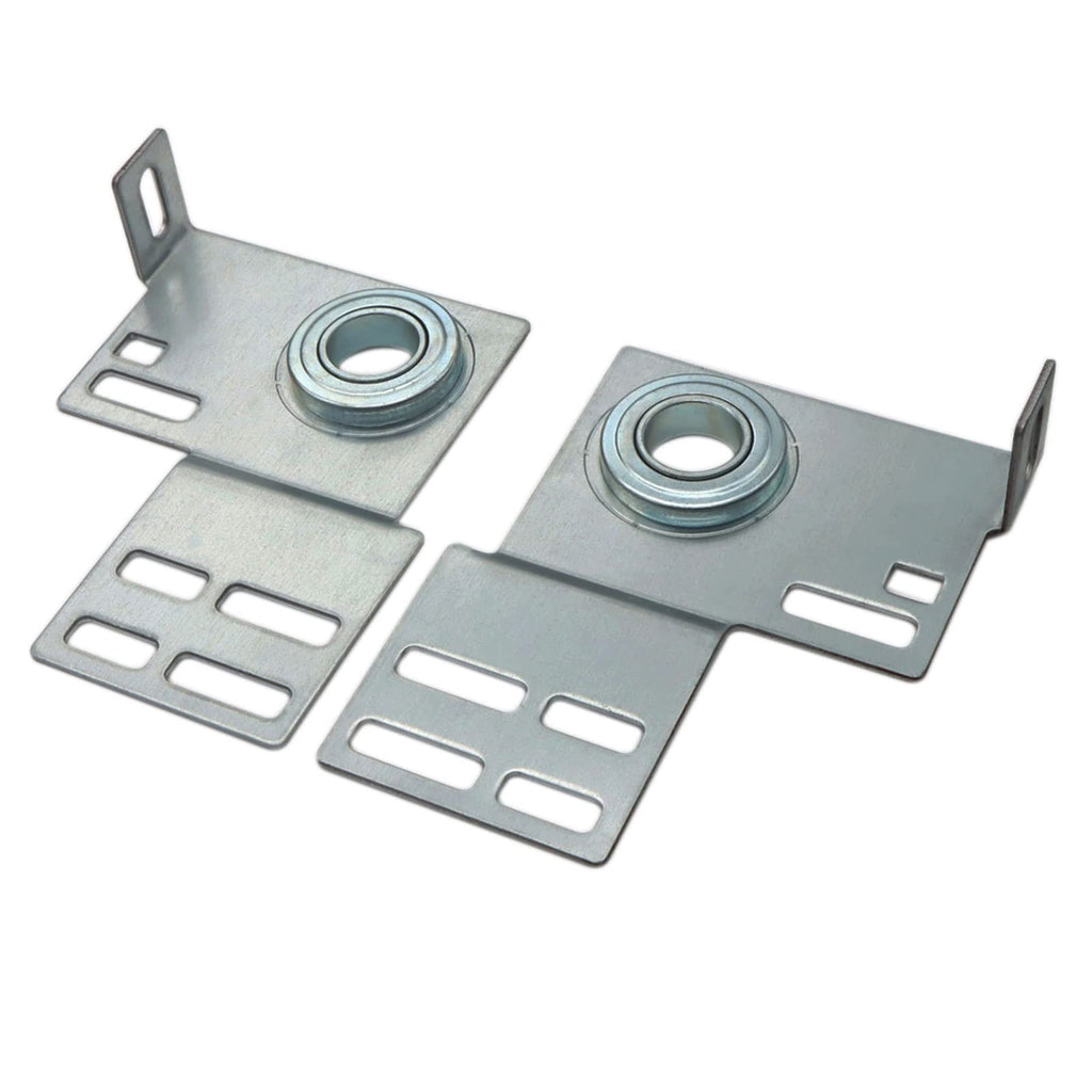 End Bearing Plates Brackets, Garage Door Parts Torsion Spring Residential Bracket with Bearings 3 3/8 Inch, for 2" Track Wood or Steel Doors (Pair)