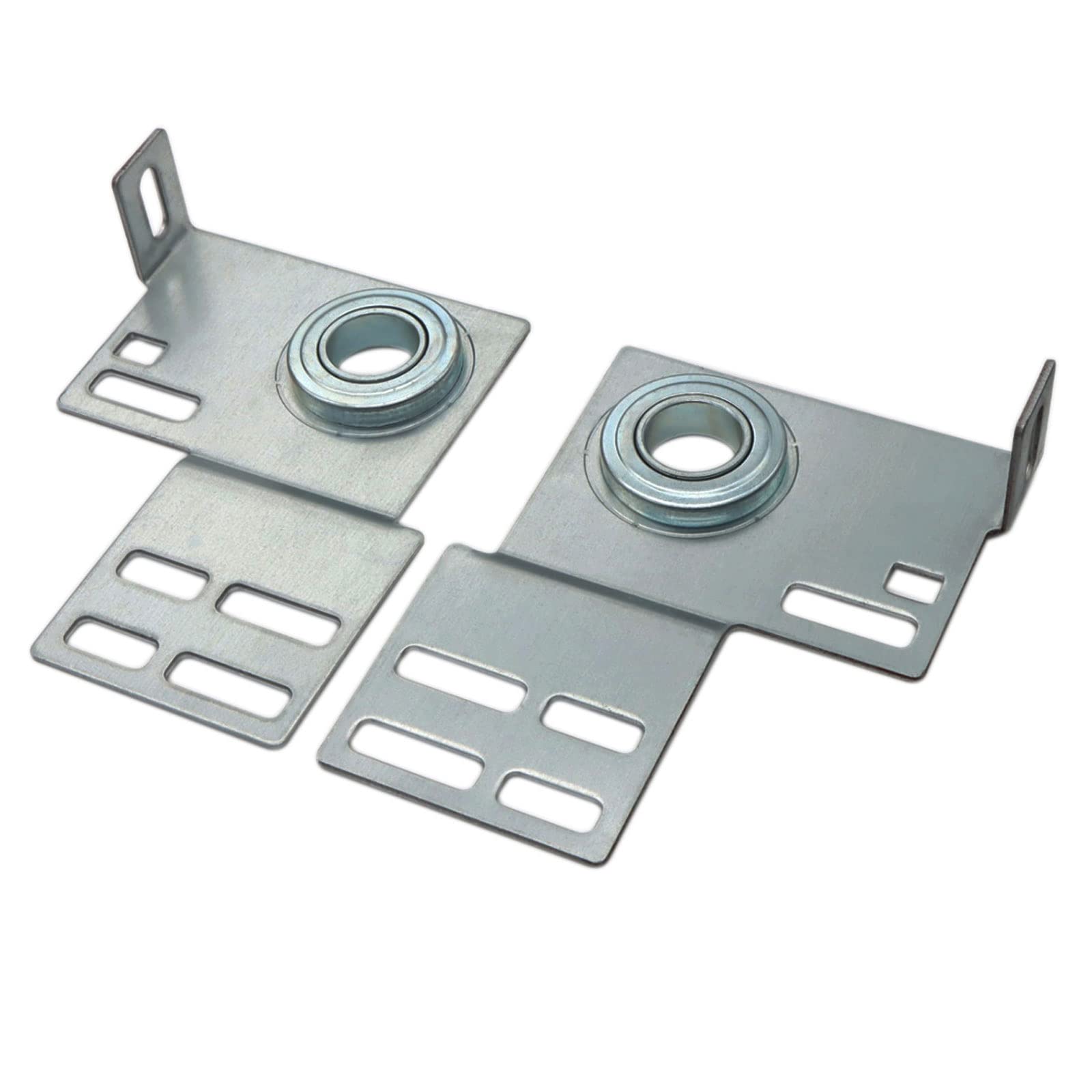 End Bearing Plates Brackets, Garage Door Parts Torsion Spring Residential Bracket with Bearings 3 3/8 Inch, for 2" Track Wood or Steel Doors (Pair)