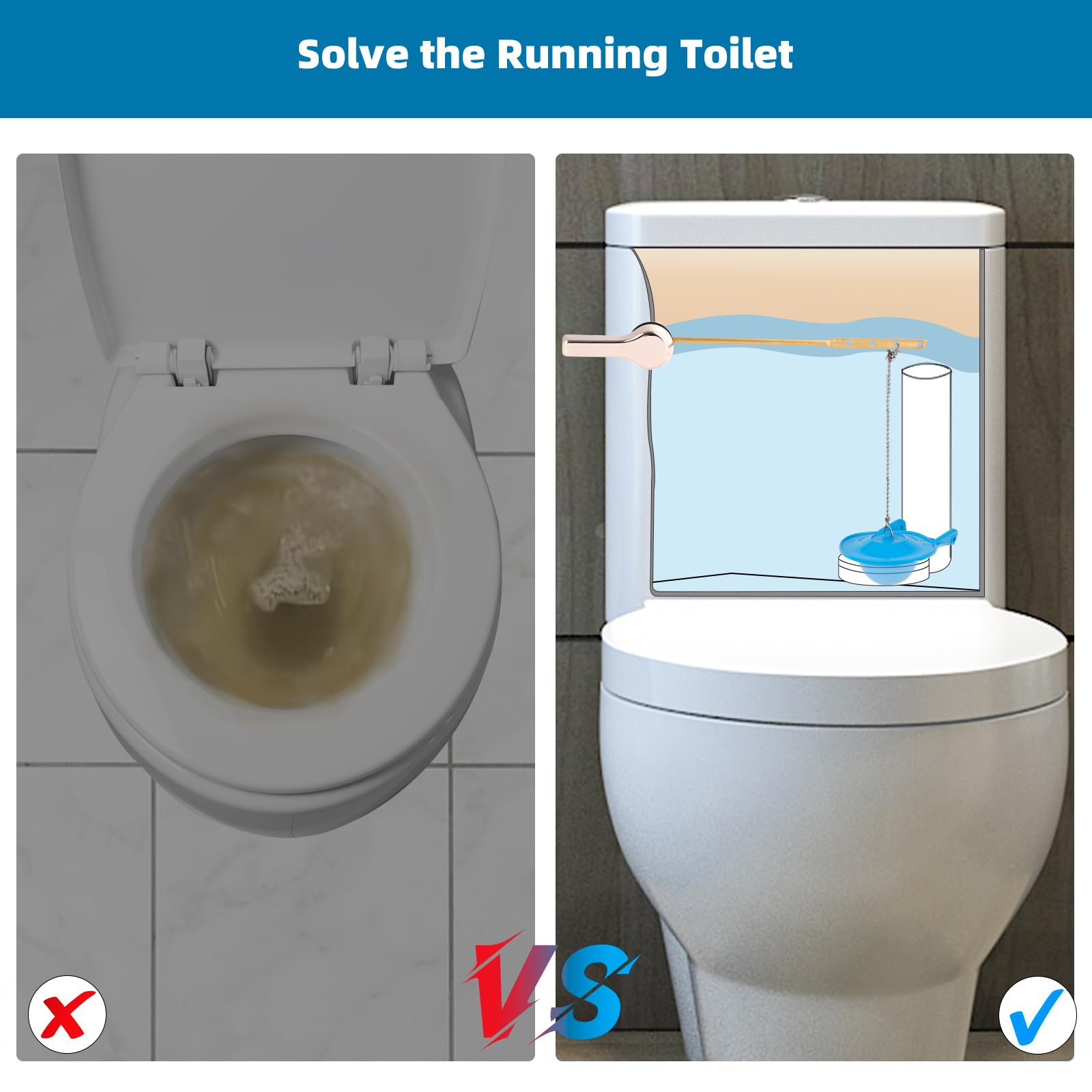 Toilet Flapper Replacement, Compatible with Gerber 99-788, 3 Inch Flapper Replacement Water Saving, High Performance, Easy to Install by Hibbent- Blue Color