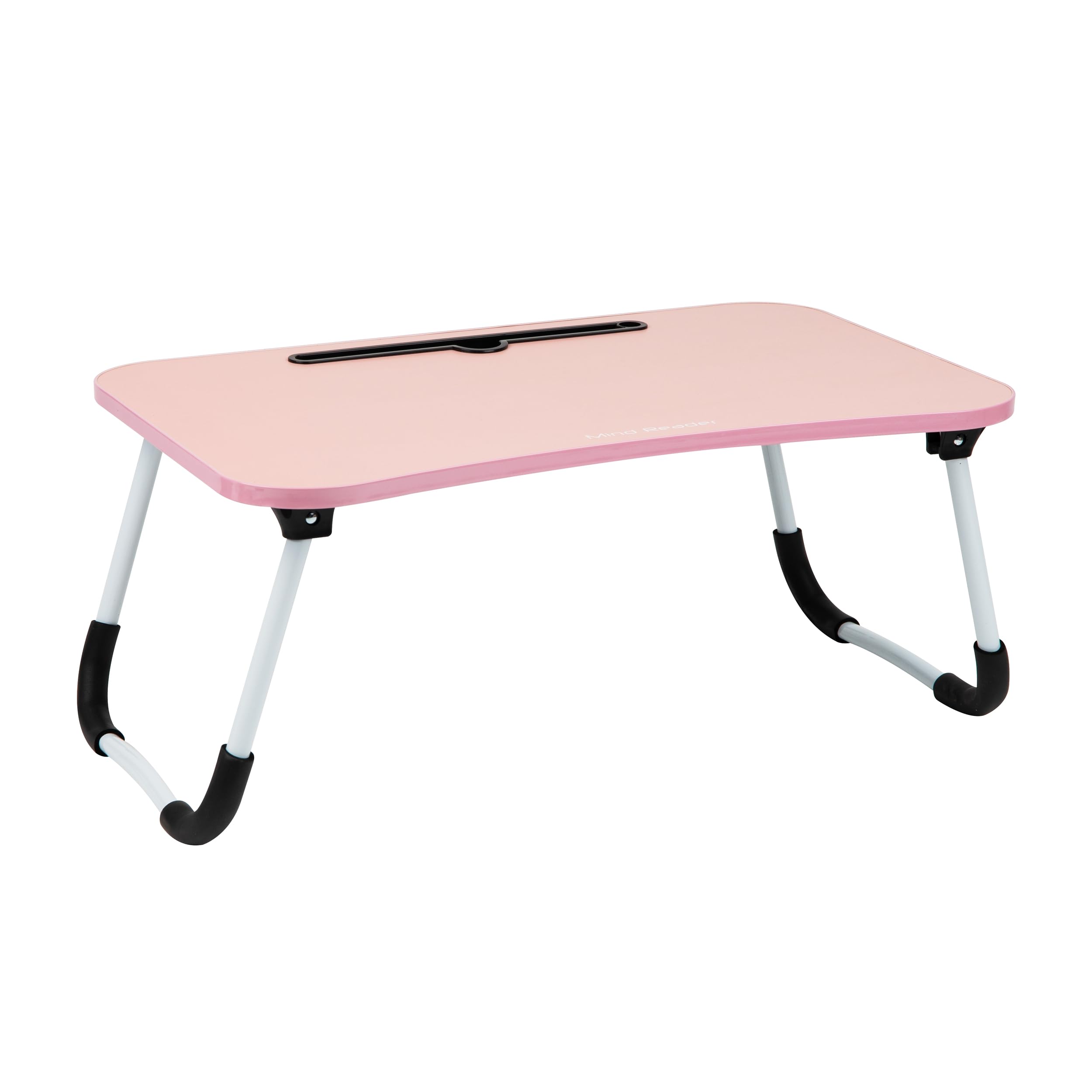 Mind Reader Lap Desk Laptop Stand, Bed Tray, Folding Legs, Couch Table, Portable, MDF, 59.1L x 34.9W x 26.7H cm, Pink