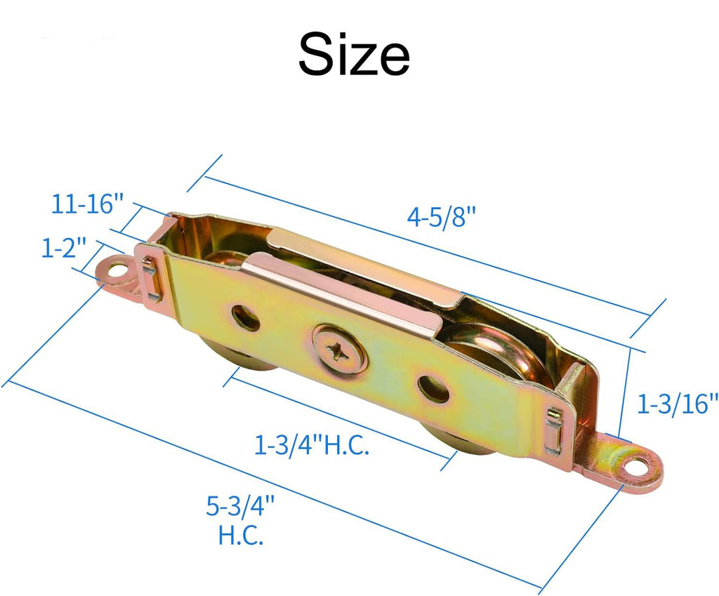 2 Pack Sliding Glass Door Rollers Replacement, 1-1/4" Steel Ball Bearing Patio Door Wheels, Heavy Duty Tandem Wheels Assembly for Andersen, Truth Part #31761A, Jeld Wen, Milgard, Marvin, Peachtree
