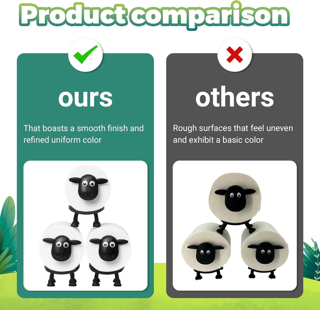 Sheep Toilet Paper Roll Holder, Funny Toilet Paper Holder Free Standing Bathroom Set,3D Printed Black Sheep Loo Roll Holder,Fun Housewarming Gift & Bathroom Decor