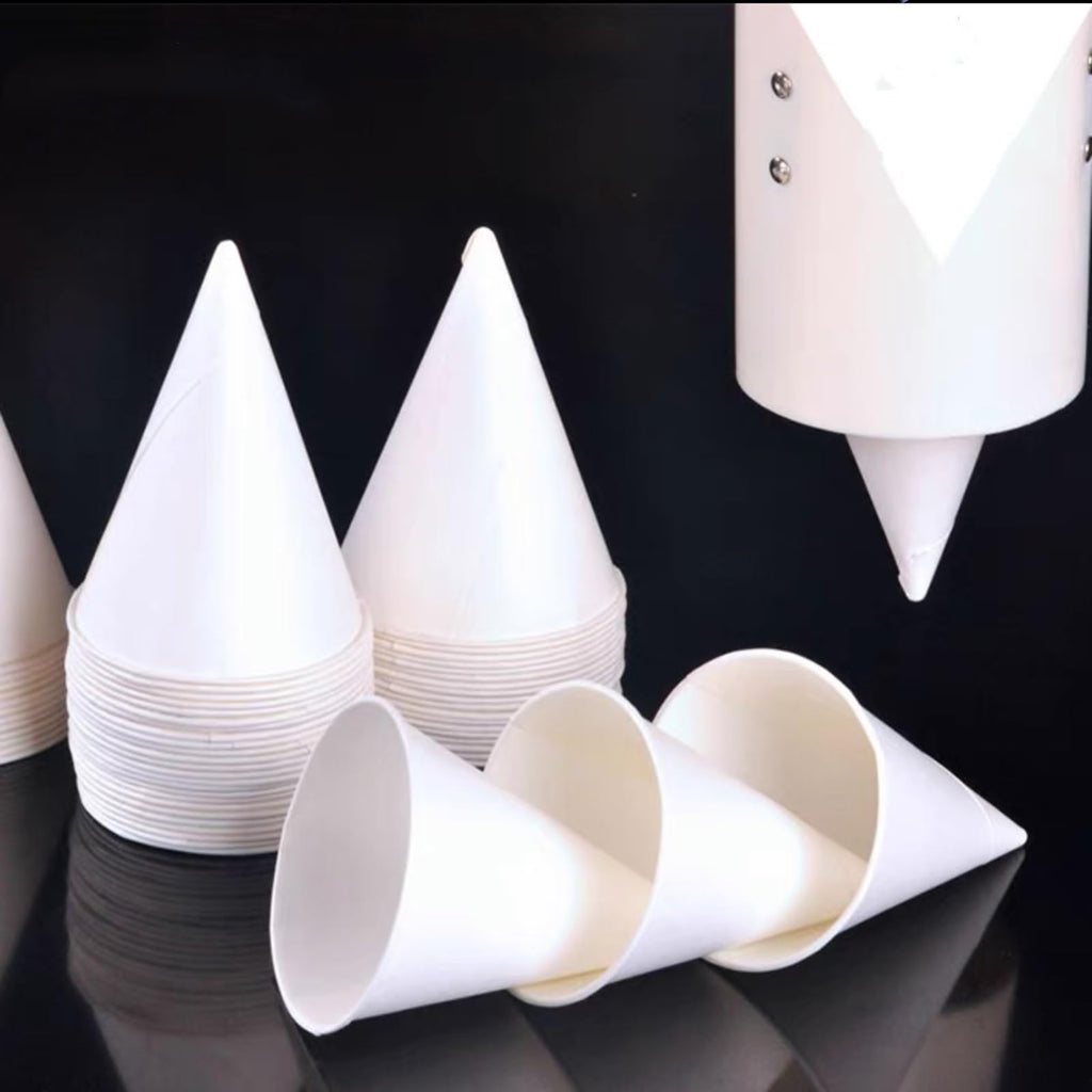 600 Pack Cone Water Cups, 4OZ Disposable Paper Snow Cups for Water Dispenser, Office Water Cooler, Sports Teams Fundraiser Craft Funnel for Shaved Ice Oil Protein Powder Drinks