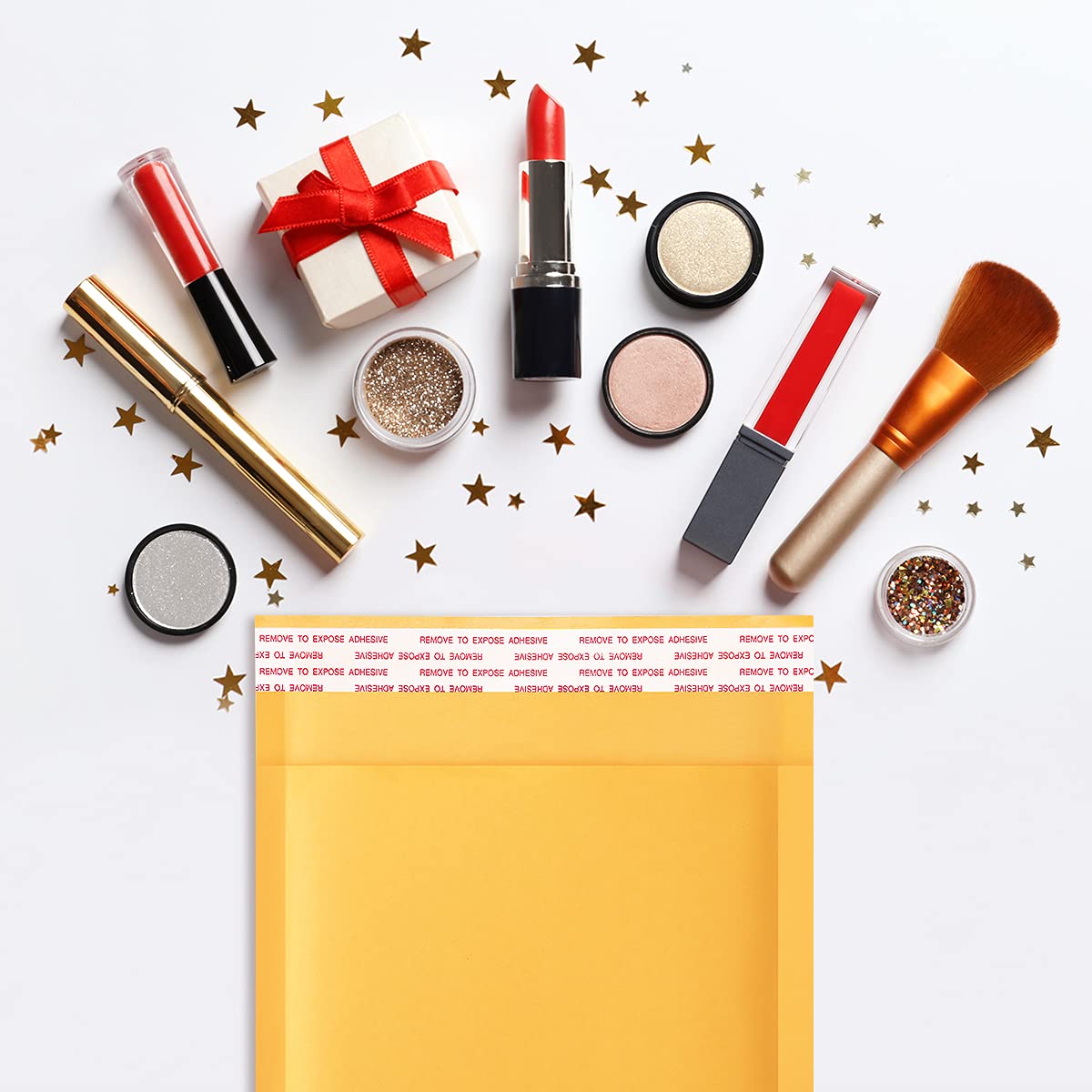 UCGOU Kraft Bubble Mailers 4x8 Inch 50 Pack Yellow Padded Envelopes #000 Small Business Mailing Packages Self Sealing Tear Resistant Boutique Bulk Mail Shipping Bags Bubble Mailers