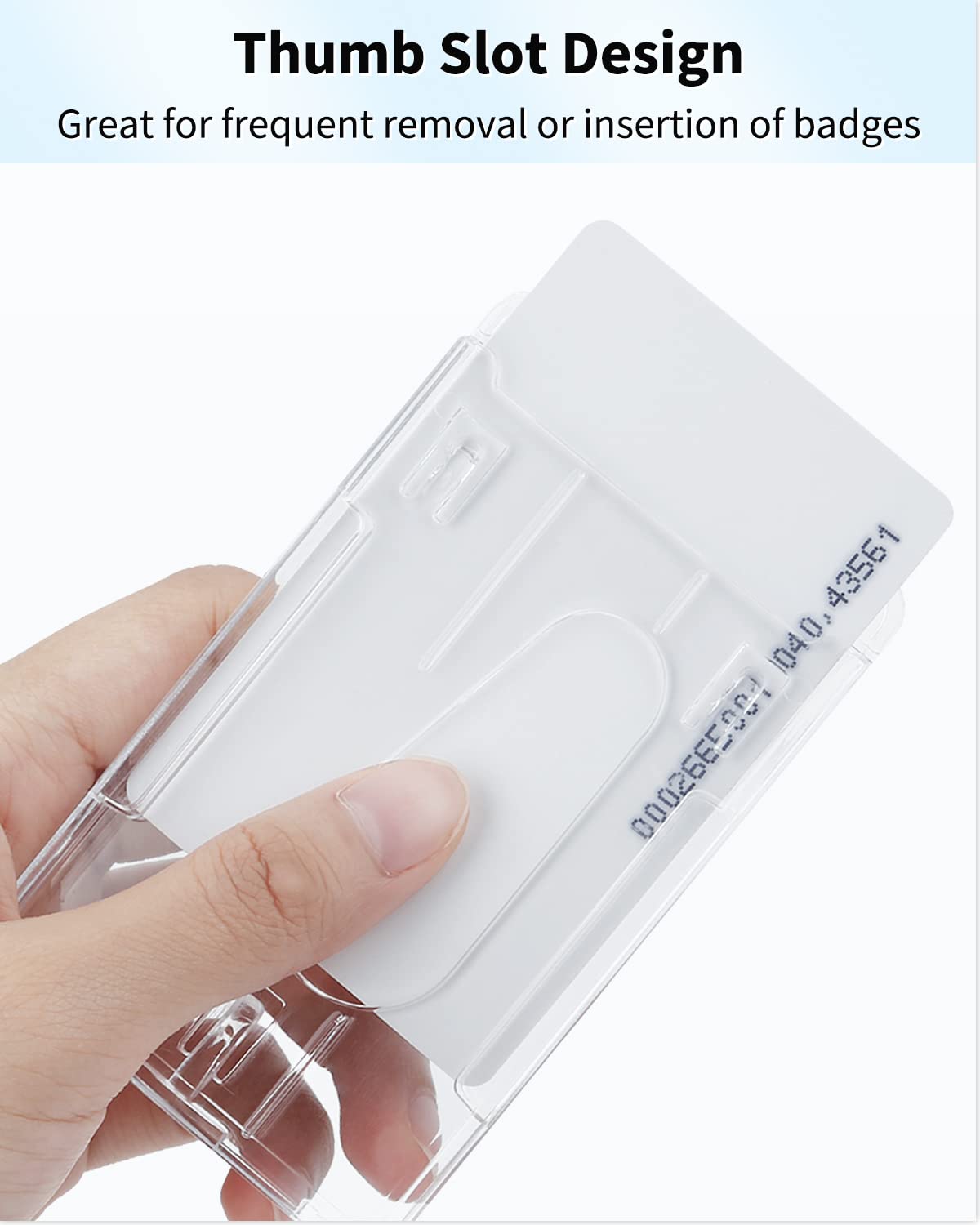 Pawfly 20 Pack Vertical 2-Card Badge Holder with Thumb Slot Hard Transparent PC Case Protector for Office School IDs Credit Cards Driver’s Licenses and Passes