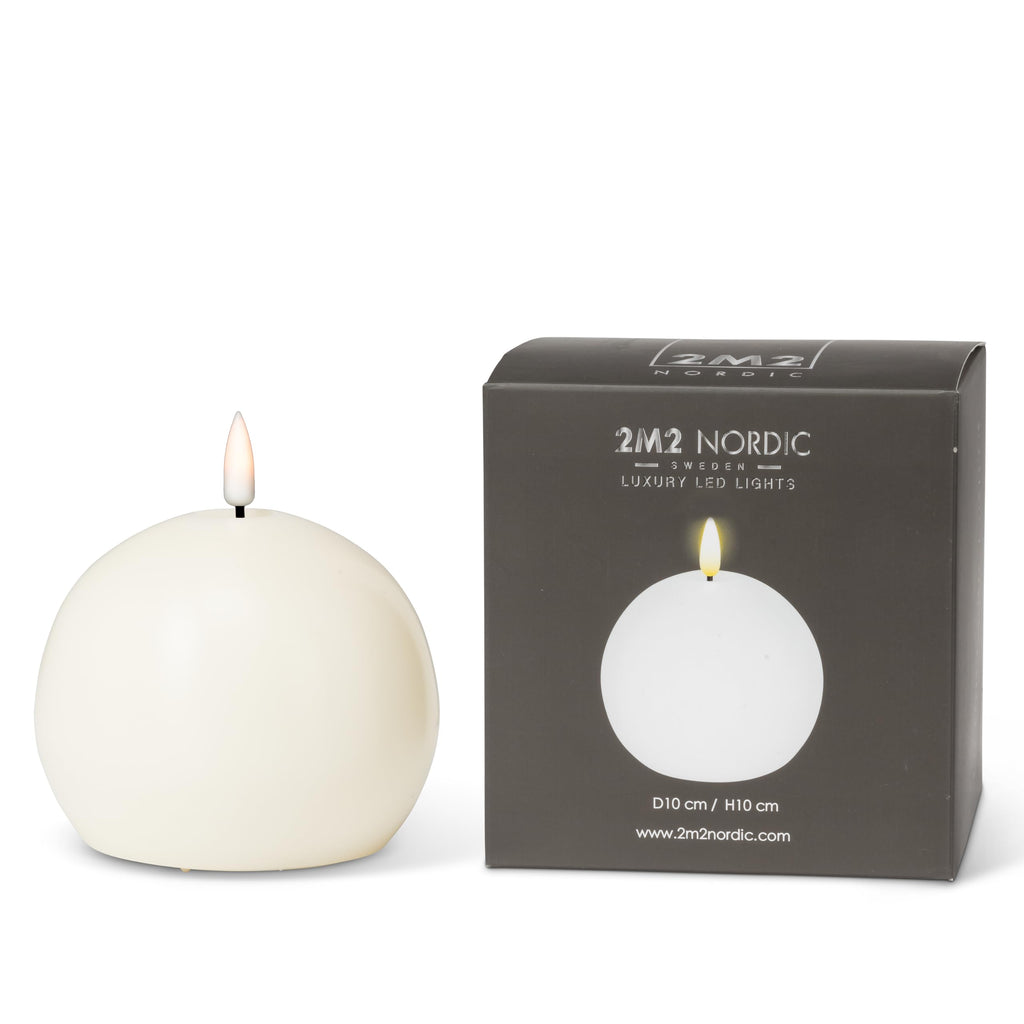 Abbott Collection Luxlite LED Flameless Wax Ball Candle - Sand (4" D)