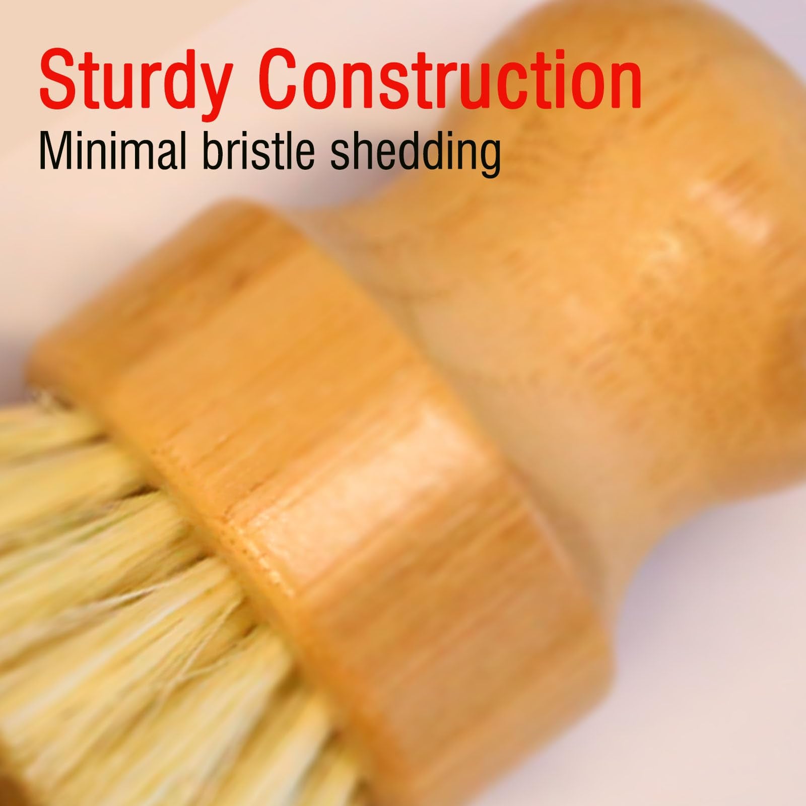 JouiiSiYa Bamboo Vegetable Brush Set, Natural Bristle Dish Brush with Holder, Eco Friendly Soft Dish Scrubber Kitchen Brush for Dishes