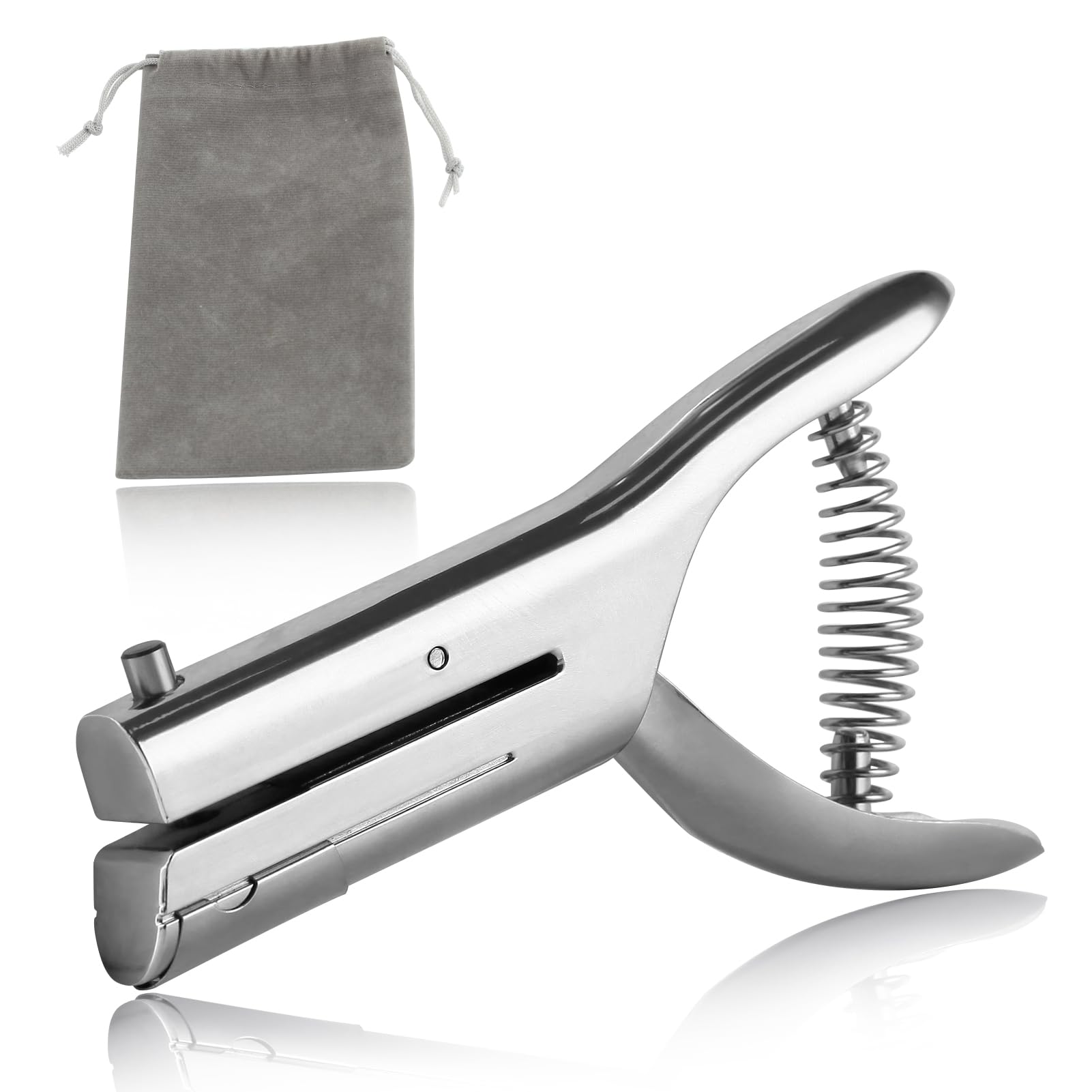 SPEEDWOX Deep Throat Heavy Duty Hand Held Single Hole Punch Single Holes Puncher Paper Punches Badge Hole Punch for Metal Long Reach Holes Punches